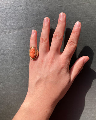 Vintage Carved Woman Ring